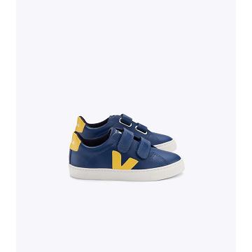 Veja ESPLAR LEATHER Tornacipő Gyerek Navy/Yellow | HU 813YXF